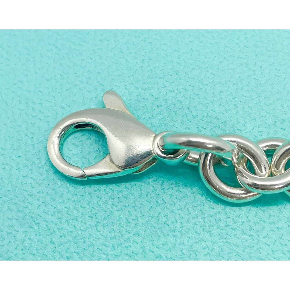 Tiffany & Co. Return To Sterling Silver Oval Tag Choker Pendant Necklace 15" - Picture 7 of 11